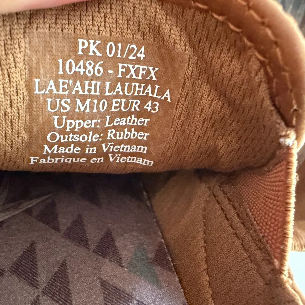 Olukai EUC Lae'ahi Lauhala Woven Leather Slip On Fox Brown Sneaker Loafer 10 M